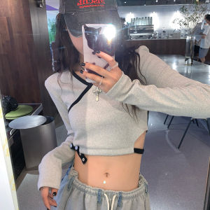 Áo Kiểu Ngắn Bó Sát HOT GIRL Âu Mỹ Áo Nữ Jazz Dance Hot Dance Jazz Phòng Luyện Tập Phong Cách Đoàn Thể Nữ Thiên Niên Kỷ Y2K Trang Phục Nữ Jazz