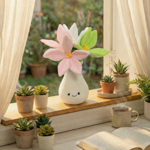 Cute Flower Vase Plush Toy A Bouquet Of Flower Orlisa Orchid Lily Dandelion Tulip for Valentines Day Birthday Gifts Girls Kids