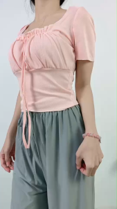 ชุดเซ็ตแฟชั่น คอเหลี่ยม สวมใส่ลุคละมุน