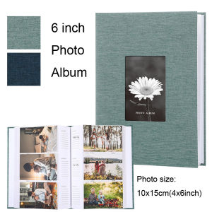 1Set Linen Cloth Cover Album 6-inch Interleaf Type Photo Storage Album 200/300pcs Writable Collection of Children Growth Photos