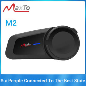 Maxto M2 Motorcycle Helmet Bluetooth Headset Intercom 6 Riders 1000M FM MP3 Helmet Casco Interphones Waterproof IP67  BT5.0