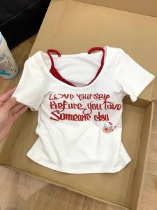 Áo Thun Nữ Tay Ngắn Pure Desire Style Có Đệm Ngực Áo Ba Lỗ Ngắn Dáng Ôm Mùa Hè Ngọt Ngào Và Cay Nồng Áo Thun Cotton