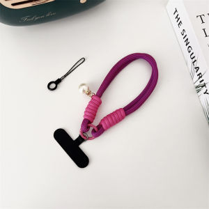 Handmade Pearl Phone Case Strap Womens Style Durable Wristband Keychain Bag Chain Card Holder for  Huawei Phones