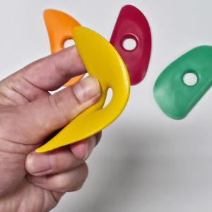 New Four-Color Soft Rubber Solid Color Set Ceramic Soft Rubber Scraper Four-Piece Tool Set Ceramic Carving and Shaping Tools DIY Clay Sculpting and Polishing Accessory Set