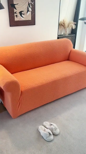 Stretch Elastic Sofa Cover 1 2 3 4 Seater Sarung Sofa L Shape Detachable Cushion Cover Slipcover Anti Slip Fit