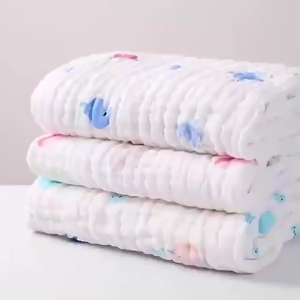 EZYLITTLES 70x90cm 4 Layer Baby Bath Towel Soft Cotton Newborn Quilt Wrapper Brankets Bedung Robes