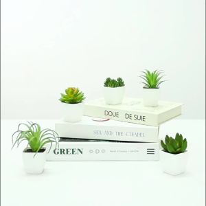 6Pcs Artificial Succulent Plant Plastic Arrangement Flower Office Desk Windowsill Bedroom Outdoor Home Decor Wedding Decoration