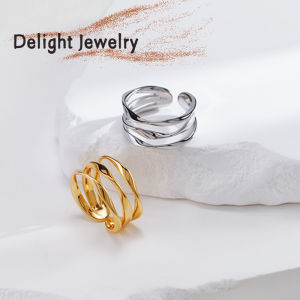 S925 Sterling Silver 18K Gold Ring Ajuster Ring For women Minimalist Silver Jewelry SK Jewellery Birthday Gift