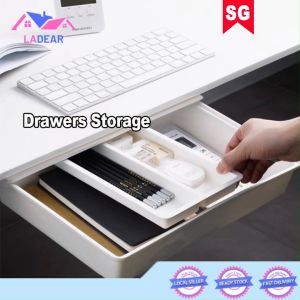 {SG} Pencil Drawer Storage Drawer Under Table Self Adhesive Tray Tool Sundries Tray  Hanging Desk Organizer