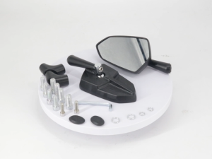 Motorcycle Rearview Mirror HD Wide Angle 360° Adjustable Side Mirror with Mounting Bolts for Scooter ATV E-Bike