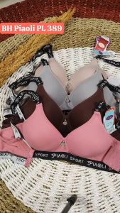 BRA Wanita Piaoli PL 389 Bundle 3 & 6 Pcs Sport Kait 3 Cup B Busa Tanpa Kawat BH Wanita Piaoli BRA Piaoli BH Piaoli