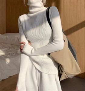 เสื้อสเวตเตอร์คอตั้งแขนยาวแฟชั่นสำหรับผู้หญิง เสื้อคลุมแบบสวมหัว ทรงเข้ารูป แขนยาว ปกติ ฤดูร้อน 2022 เสื้อคลุมแบบสวมหัว