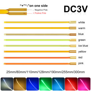 DC 3V Edison Bulb Lamp Parts LED Filament Red/Blue/Green Flexible COB LED Diode 25MM 80mm 110MM 128MM 190MM 255MM 300MM