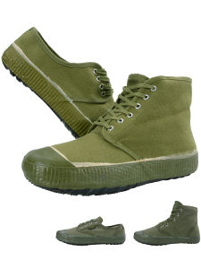 3537 High Waist Liberation Yellow Rubber Shoes Army Green Canvas Breathable Construction Site Wear Resistance Flats Labor Protection Plus Size Low-Top Sneakers