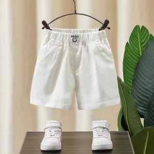 Boys Summer Thin Five-Quarter Pants Casual Breathable Outerwear White Shorts for Childrens Summer Clothes Baby Five-Quarter Pants