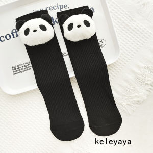 Original Black And White Panda Cartoon Doll Cotton Socks for Children Middle Tube Baby Leggings Four Seasons Girls Cotton Socks