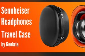 Geekria Shield ที่เก็บหูฟังเข้ากันได้กับ550-II Sennheiser PXC450BT HD/4.50BTNC/4.50 Se/ 4.50แทนที่เปลือกแข็งกระเป๋าถือเดินทางด้วยที่เก็บสายไฟ (สีดำ)