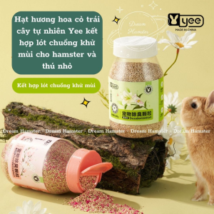 Tổng hợp các loại hạt hương hoa cỏ trái cây tự nhiên kết hợp lót chuồng khử mùi cho hamster và thú nhỏ (Yee Runaround...)