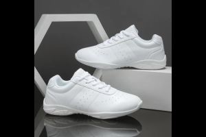 BAXINIER Girls Cheer Shoes White Cheerleading Dance Sneakers for Women Youth Shool Walking Shoes Athletic Training Tennis Shoes