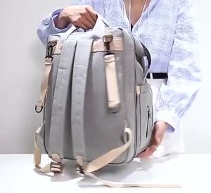 SG stockmummy bag baby bag multifunctional portable stroller bag with folding bed large capacity backpack baby/diaper bag/stroller 3334889216