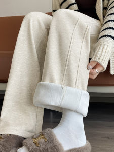 Anneve | Warm Fleece Womens Trousers Herringbone Pattern Narrow Fit