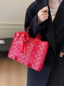 Túi Xách Nữ Dung Tích Lớn Màu Đỏ Phong Cách Trung Hoa Túi Xách Đeo Vai Đơn Cho Đám Cưới Túi Xách Nữ Thời Trang Mới Túi Xách Cưới