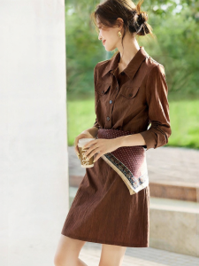 MOHANYIMEI | Vintage Style Belted Dress with Scarf Accessory