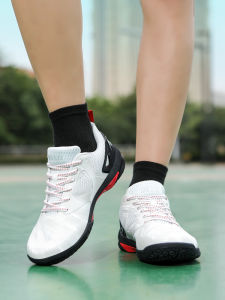 Professional Mens Badminton Shoes Carbon Board Shock Absorption Breathable Mesh Lightweight Training Sports Shoes for Competition