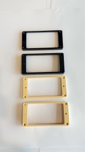 Allparts PC-0743 Slanted Side Flat Bottom Humbucker Pickup Ring Set for Guitar Neck & Bridge Black/Cream Gitar Elektrik