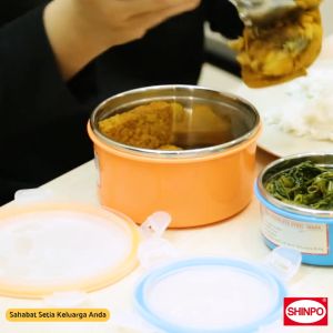 ( BISA COD ) PROMO SHINPO GEMINI SIP-542 KOTAK MAKAN / Mangkok / Wadah Makanan 14 CM Stainless Steel 304 Food Storage Lunch Box Rantang Makanan