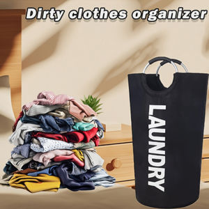 90L/23.8gallons Portable Laundry Basket Foldable Fabric Dirty Clothes Storage Bag Organizer Large Capacity Oxford Storage Bucket