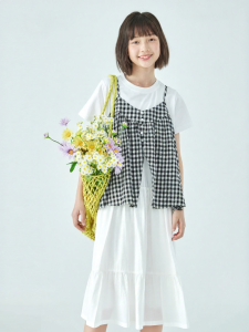 KECHU | Summer New Parent-child Girls Check Pattern Dressed Set