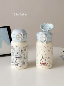 Cốc Nước Ấm Dễ Thương Hình Mèo Snowman 2024 Cốc Nước Di Động Cho Nữ Dung Tích 500ml Bằng Thép Không Gỉ Ấm Lâu