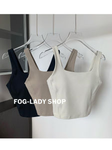 Convenient and Easy to Wear One-Piece Sports Intimates Womens Outwear Yoga Vest Fixed Cup Tops Wear-Free Bra