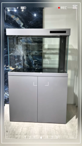 100cm Arowana Fish Tank with Sump Filter System | Grey Aquarium Bottom Filter Tank Set with Pump LED Light | Large Glass