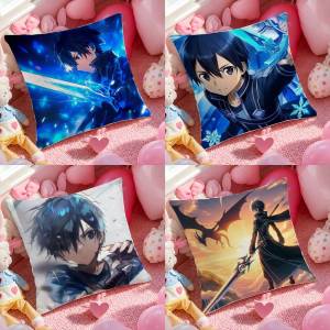 Bandai | Sword Art Online Progressive Movie Plush Pillow Cover Soft Short Plush Cushion Cover For Sofa Bedroom Home Decor Gift Decoration