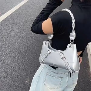 BJ57999 - SILVER/KHAKI/COFFEE/WHITE/BLACK TAS SLEMPANG SLINGBAG HANDBAG JINJING WANITA FASHION KOREA CHINA IMPORT MODIS ELEGAN TERMURAH TERLARIS TERBARU BAGSTORE JAKARTA TAS BATAM CR7999