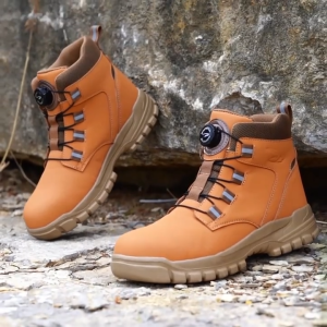Safety Shoes Men Women Rotating Button Anti-Smashing Anti-Piercing Lightweight Breathable Waterproof Work Shoes