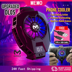 [🇵🇭 24h Delivery] Dollyy MEMO DL05 Phone Cooler For Tablet For Gaming PUBG Magnetic Rgb Cooling Fan Radiator Mobile Phone Digital Display 4-7 "Universal Original 2 In 1 Semiconductor