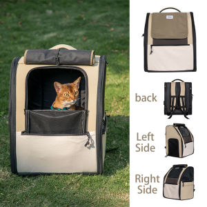 HamshMoc Cute Cat Bag Ventilated Cat Carrier Hands Free Breathable Mesh Large Space Portable Pet Shoulder Bag Pet Travel Bag