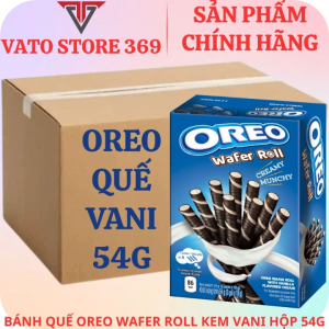 Bánh quế OREO wafer roll kem vani hộp 54g
