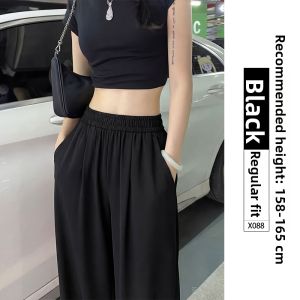 YAYANGREN | New Fashion Black Loose High Waist Comfortable Wide Leg Pants