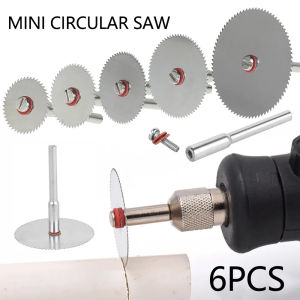 6pcs Mini Circular Saw Blade Set Stainless Steel Metal-Cutting Tool Discs 3mm Linkage Dremel Accessories For Cutting Wood Metal