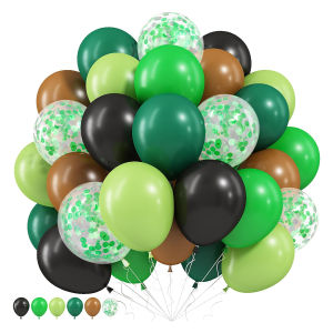 30pcs ​green and brown latex balloonsbirthday video game themes jungle adventurescamouflage birthdaysmilitary party