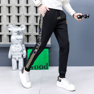 Fashionable Thickened Embroidered Fleece Mens Casual Pants Autumn Winter High Quality Harajuku Style Trousers Youth Fashion