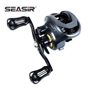 SEASIR Cast-X Double Spool Baitcasting Reel 7.3：1 High Speed Gear Ratio Fresh Saltwater Magnetic Brake System Fishing Coil - Carbon Grip, Mico Fishing Reel