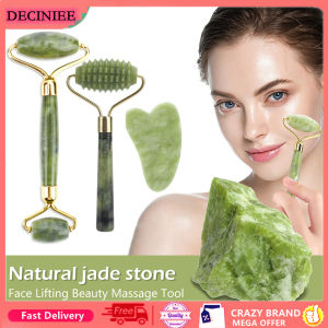 DECINIEE Natural Jade Roller Face Lifting Massager Jade Stone Quartz Facial Roller Beauty Massage Tools For Face Eye Neck Care