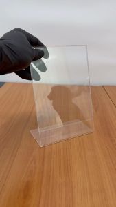 ป้ายอะคริลิคตั้งโต๊ะ A5 แนวตั้ง ฐาน L LionCraft Acrylic L-Stand A5