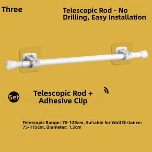MRUN | No Drill Side Mount Adhesive Curtain Rod