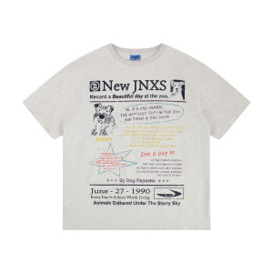 JNXS | Retro American Style Brethable Waterprint Loose T-Shirt